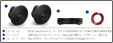 BOSE 天井埋込みスピーカー 上位版 DesignMax DM3C ブラック Bluetooth対応 ホワイト 2本 アンプセットの画像