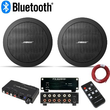 BOSE 天井埋込 FS2CB 黒 2本 ラインセレクター＋Bluetooth受信機 BGMアンプセットの画像