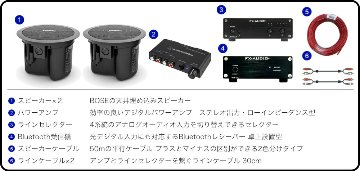 BOSE 天井埋込 FS2CB 黒 2本 ラインセレクター＋Bluetooth受信機 BGMアンプセットの画像