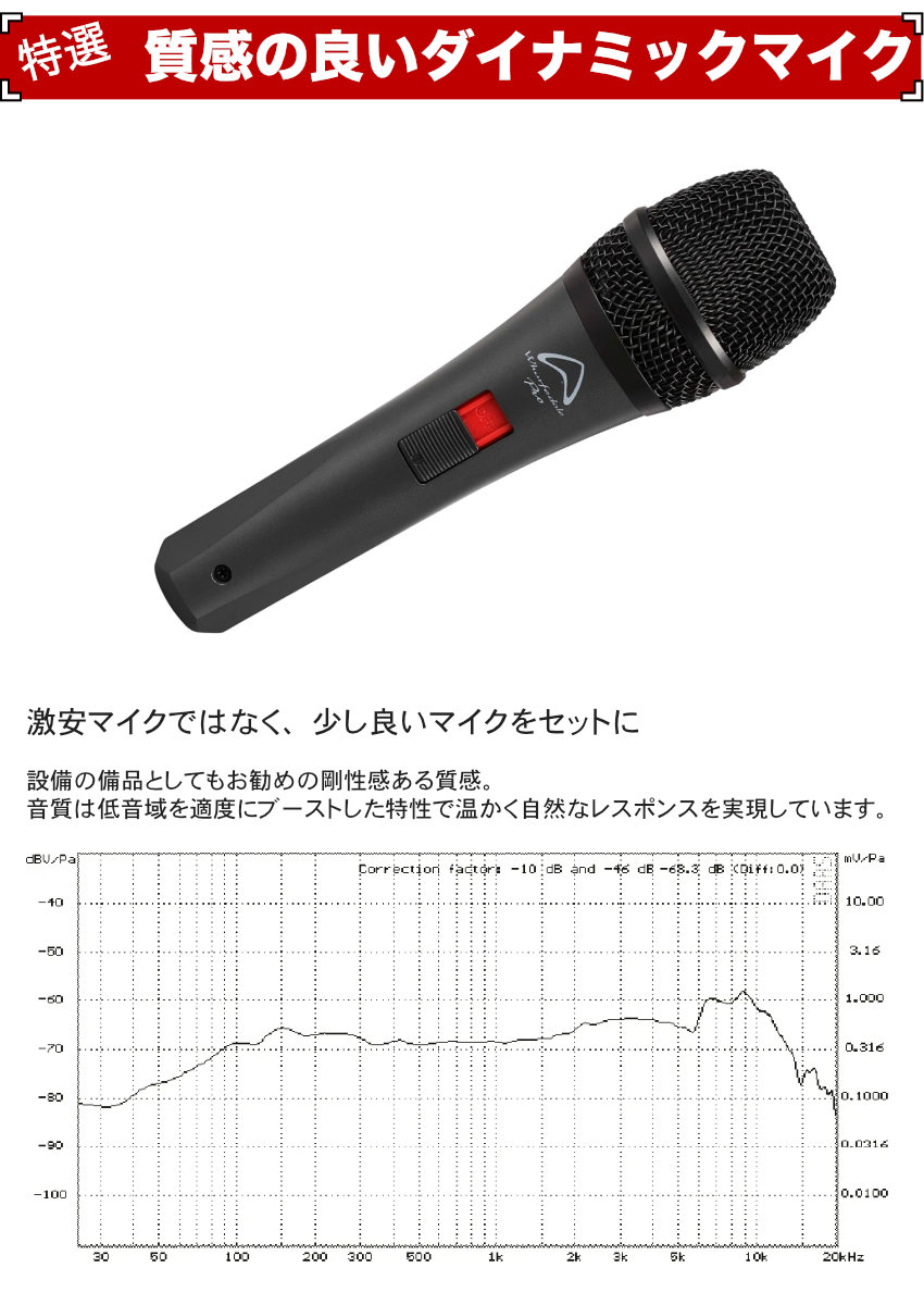 YAMAHA 出力400W 簡易PAセット (ちょっと良いマイク2本セット スピーカースタンド付き)の画像