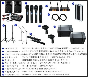 YAMAHA ステージパス 400BT ケースセット ワイヤレスマイク4本 STAGEPAS 簡易PAセットの画像