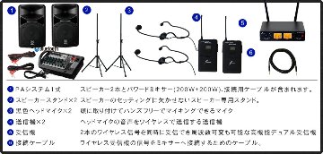 YAMAHA STAPGEAS400BT ワイヤレスヘッドマイク2個セット スピーチ 会議の画像