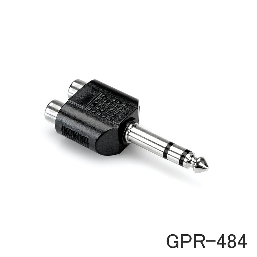 HOSA ホサ オーディオ RCAピンx2 ステレオプラグ 変換アダプタ 変換プラグ 赤白RCA出力変換 GPR-484の画像