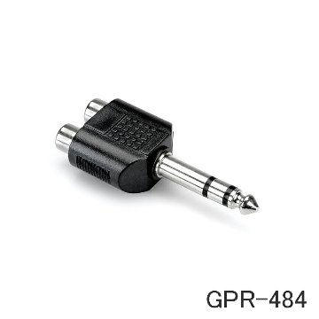 HOSA ホサ オーディオ RCAピンx2 ステレオプラグ 変換アダプタ 変換プラグ 赤白RCA出力変換 GPR-484の画像