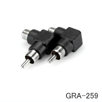 HOSA ホサ RCA ピンジャック L字変換プラグ 配線スッキリ DJミキサー等に RCAオス・メス 2個1組の画像