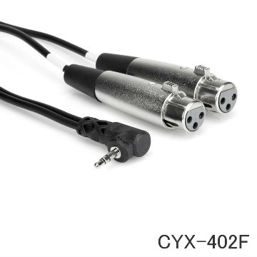 HOSA ホサ オーディオケーブル L字型ステレオミニオス XLRキャノンメス x2 Yケーブル 60cm OFC線 CYX-402Fの画像