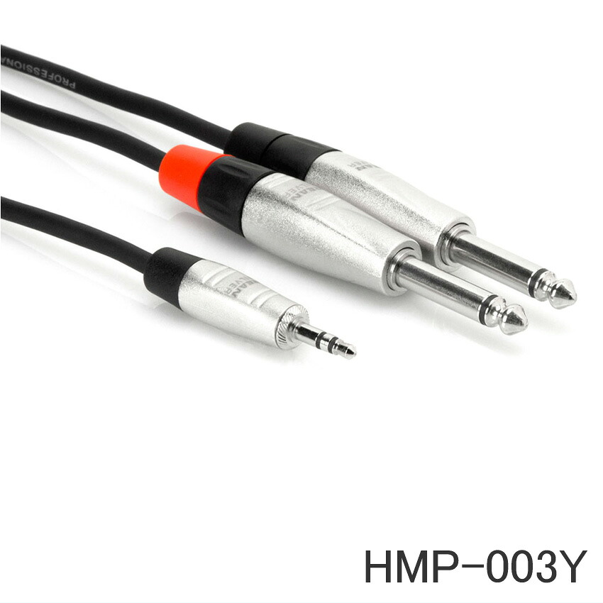 HOSA ステレオミニ→標準フォン×2 Y字ケーブル 91cmの画像