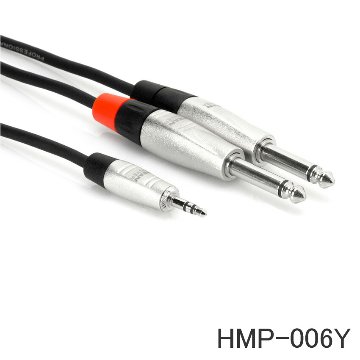 HOSA ステレオミニ→標準フォン×2 Y字ケーブル 1.8mの画像