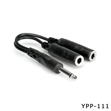HOSA ホサ モノラルオス 1/4” TS モノラルメス 1/4” TSx2 Yケーブル YPP-111の画像