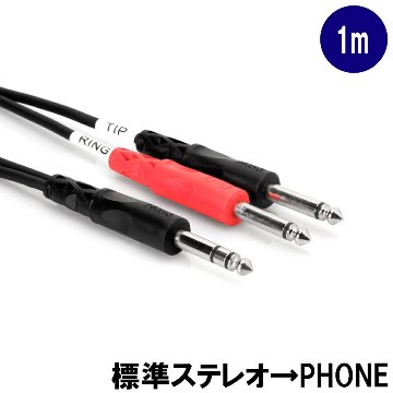 HOSA 1m ケーブル 標準ステレオ→標準フォン×2 STP-201 Yケーブルの画像