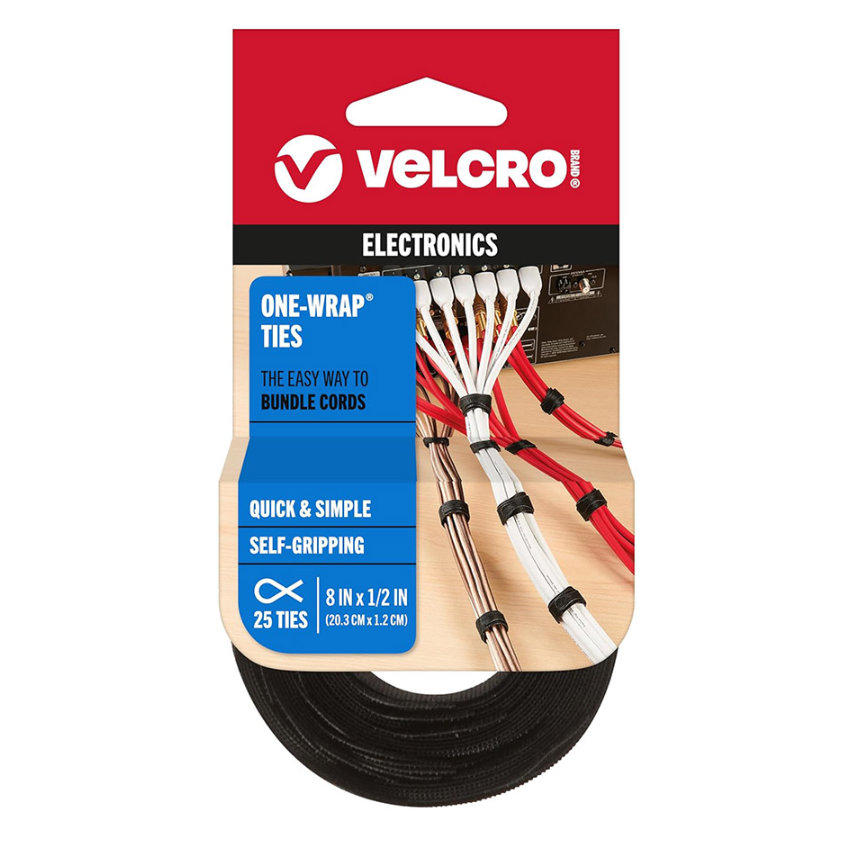 VELCRO ベルクロ ケーブル結束ベルト 25本入り 黒 メール便対応 2点までの画像