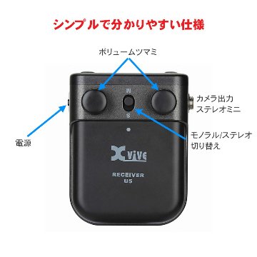 訳あり品■xvive ワイヤレスピンマイク 1個セット 送受信機 バッテリーセットの画像