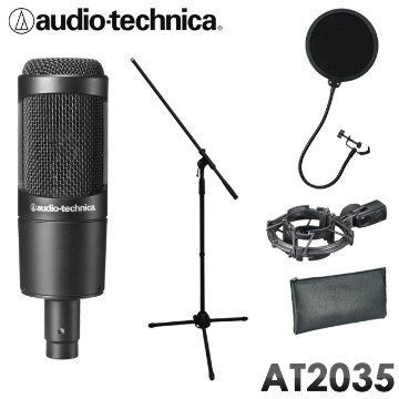 audio-technica AT-2035 コンデンサーマイク （ポップガード・マイクスタンド付き） 録音セットの画像
