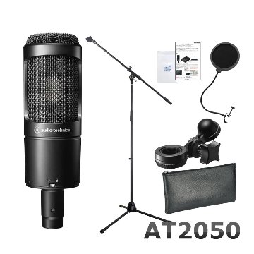 audio-technica AT-2050 コンデンサーマイク （ポップガード・マイクスタンド付き） 録音セットの画像