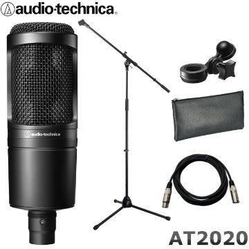 audio-technica オーディオテクニカ AT2020 コンデンサーマイク 楽器のマイキングに ブームマイクスタンドセットの画像