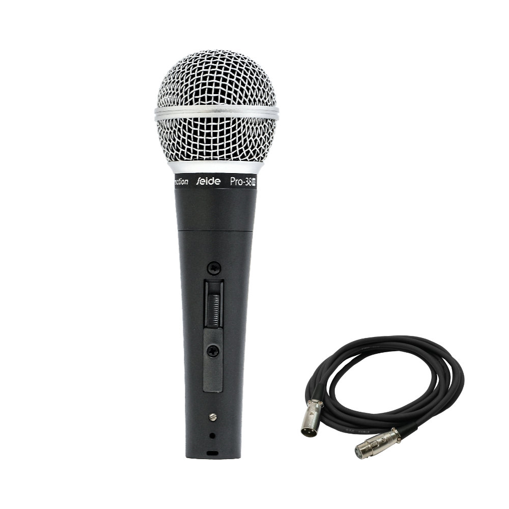Seide ザイド ダイナミックマイクロフォン 有線マイク PRO-38SE 3ｍ XLR キャノン マイクケーブルセット 単一指向性 ソフトケース付属 スイッチ付きの画像