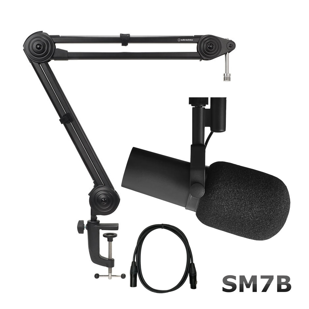 SHURE SM7B + CANAREマイクケーブル+頑丈なデスクアームスタンドセットの画像