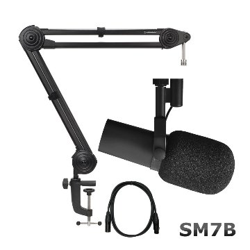 SHURE SM7B + CANAREマイクケーブル+頑丈なデスクアームスタンドセットの画像
