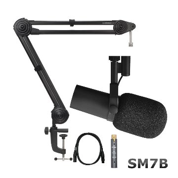 SHURE SM7B + インラインプリアンプと頑丈なデスクアームスタンドセットの画像