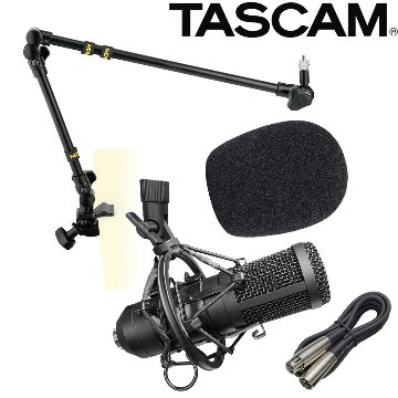 TASCAM 配信向けマイク TM-70 (丸パイプ対応・デスクアームマイクスタンドセット)の画像