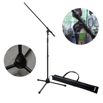 K&M　ブームアームマイクスタンド　210/2-B(巾着タイプのマイクスタンドケース付属)の画像