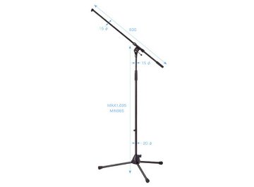 K&M　ワイヤレスマイク用マイクスタンド　210/2-BK　(ワイヤレス用マイクホルダ－付きセット)の画像