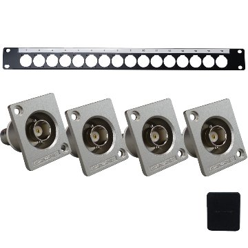 CANARE カナレ 50Ω BNCリセプタクルコネクター BJ-JRU 4個 コネクタパネル 1U-AS1 ブランクパネル BP-DXF 取り付けねじセット SOUNDPURE 受信機２台分の画像