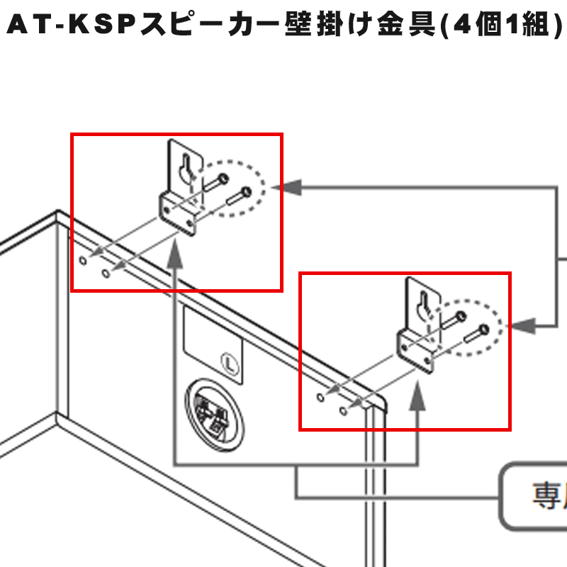 audio-technica カラオケスピーカー AT-KSP専用 壁掛け金具 (4個1組)の画像
