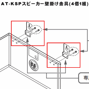 audio-technica カラオケスピーカー AT-KSP専用 壁掛け金具 (4個1組)の画像