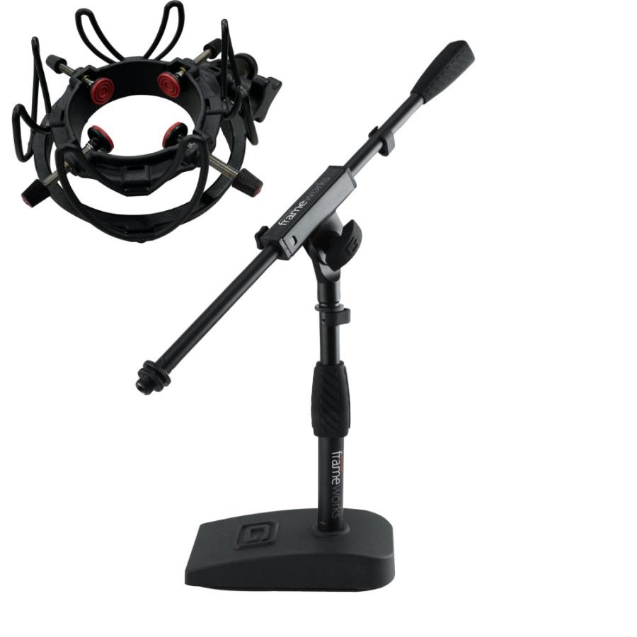 卓上 ショート ブームマイクスタンド GATOR FRAME WORKS GFW-MIC-0821 ショックマウントホルダー付の画像