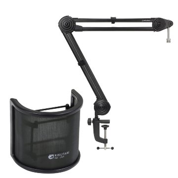 audio-technica デスクアームマイクスタンド AT8700J サイドアドレスコンデンサーマイク用 ポップガード付きの画像