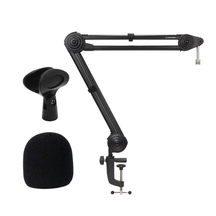 audio-technica デスクアームマイクスタンド AT8700J ハンドマイクで配信セット ウィンドスクリーン付きの画像