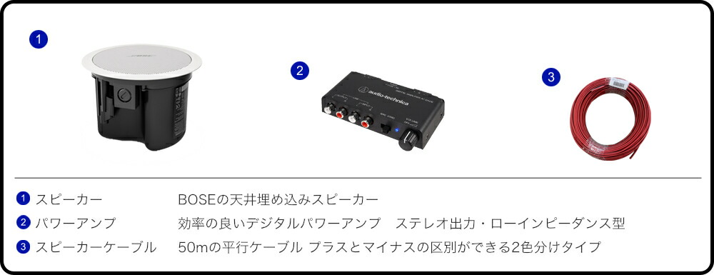BOSE 天井埋込型スピーカー 1台セット BGM用アンプ付きの画像