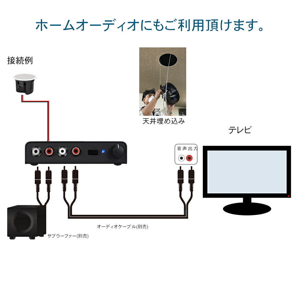 BOSE 天井埋込型スピーカー 1台セット BGM用アンプ付きの画像