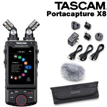 TASCAM PortacaptureX8 + ソフトケース・ウィンドスクリーン・給電器セットの画像