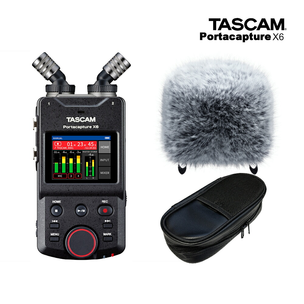 TASCAM Portacapture X6 ソフトケース+ウィンドスクリーン WS-86セットの画像