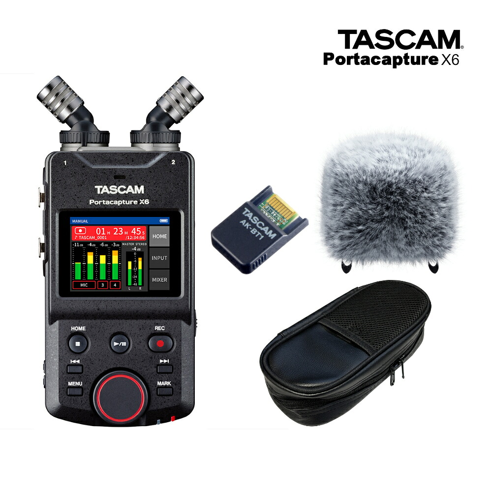 TASCAM Portacapture X6 ソフトケース+ウィンドスクリーン/Bluetoothアダプターセットの画像