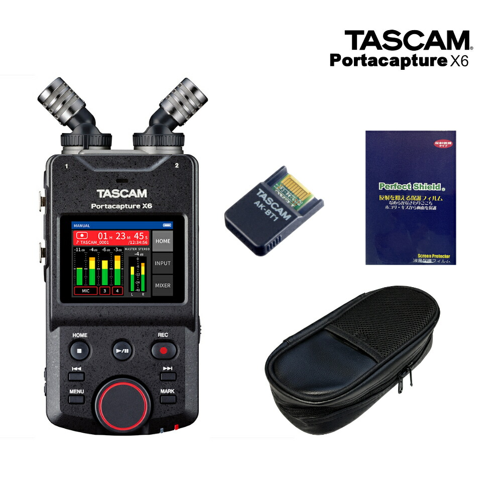 TASCAM Portacapture X6 (ソフトケース+Bluetoothアダプター AK-BT1+保護フィルムセット)の画像