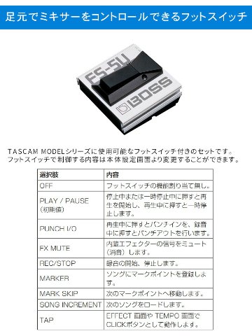 TASCAM ミキサー/MTR MODEL12 (ソフトケース・フットスイッチ USBケーブル付きセット)の画像
