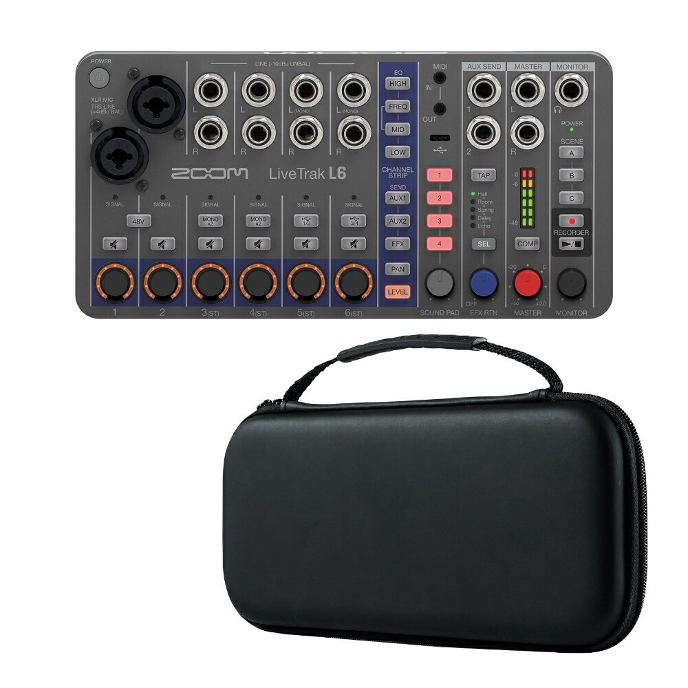 ZOOM ズーム LiveTrak L-6 / L6 ミキサー型MTR セミハードケース付きの画像
