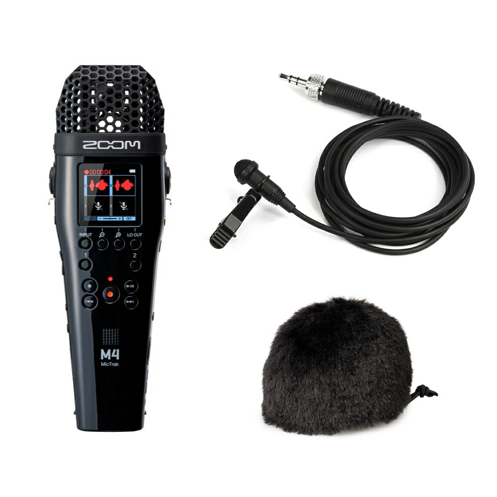 ZOOM M4 32Bit FLOAT レコーダー + TASCAM ピンマイクセット TM-10LBの画像