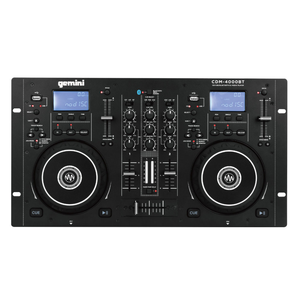 接続ケーブル付き■簡易PAセットに最適な CDプレイヤー CD2つ挿入可能 CDM-4000BT CDデッキの画像