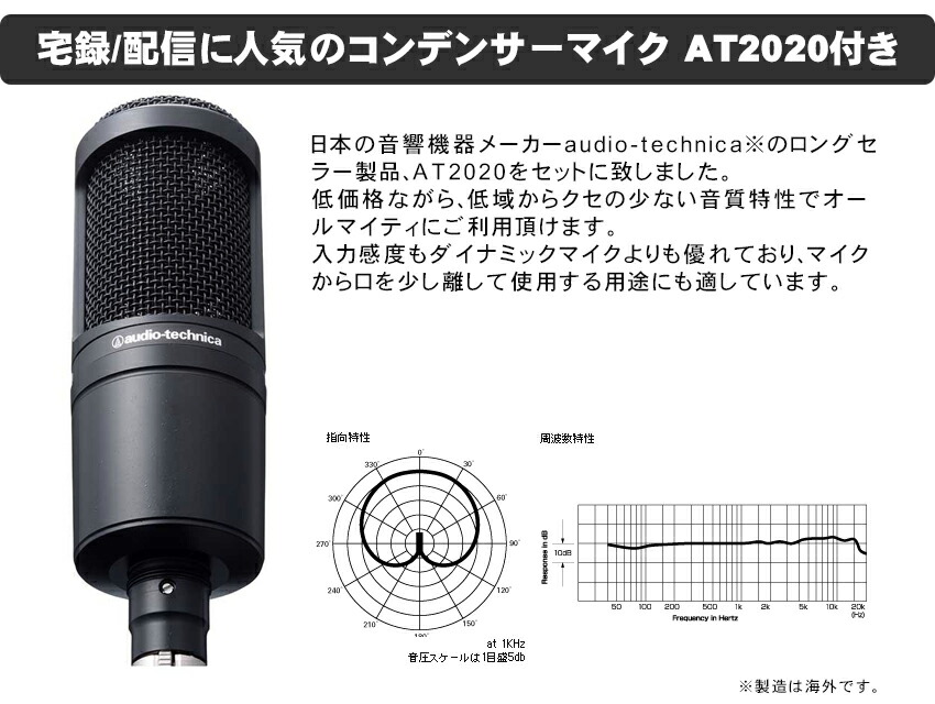 ZOOM V3 + audio-technica AT2020 配信や宅録にお勧めのセットの画像