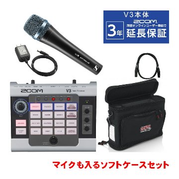 ソフトケース付き■ZOOM V3 + ボーカルマイク SENNHEISER e835 マイクケーブル付きセットの画像