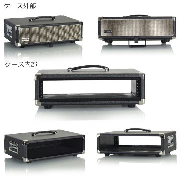GATOR アンプ風ラックケース 2U/ビンテージ風・黒 GR-RETRORACK-2BKの画像