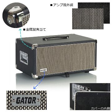 GATOR アンプ風ラックケース 4U/ビンテージ風・黒 GR-RETRORACK-4BKの画像