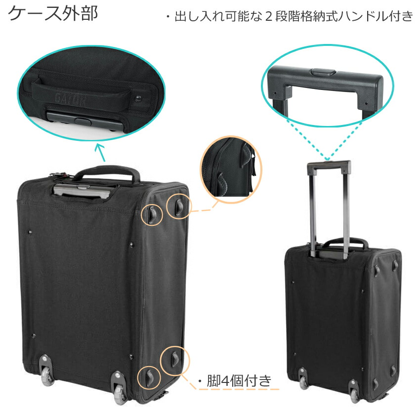 GATOR キャリーケース型 軽い3Uラックバッグ GR-RACKBAG-3UWの画像