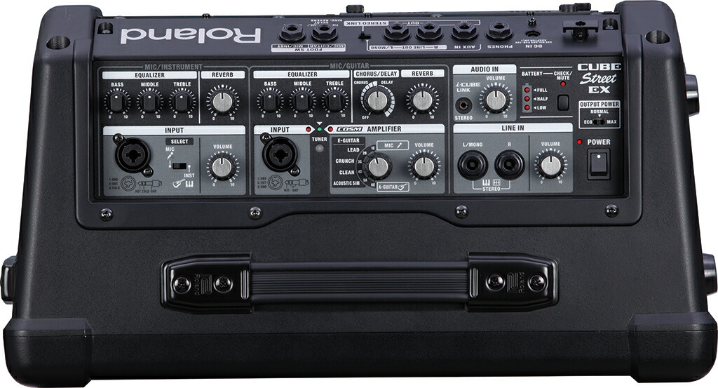 簡易PAセット 出力50W Roland Cube Street EX(スピーカースタンド/マイク２本付き)の画像