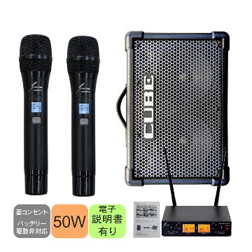 ワイヤレスマイク2本付き Roland CUBE STREET EX 簡易PAセットの画像