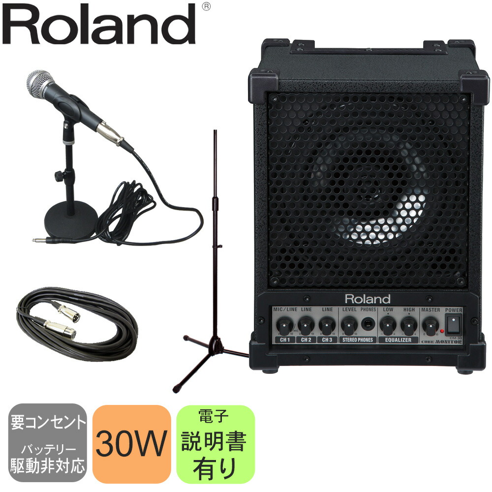 有線マイク１本・出力30W会議スピーカーセット Roland クリアーな音質の多目的スピーカーCM-30の画像